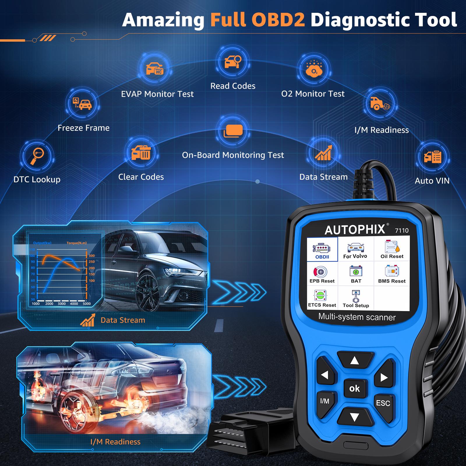 Autophix 7110 OBD2 Scanner Alll System ABS SRS Automotive diagnostic tool for Volvo Vehicle