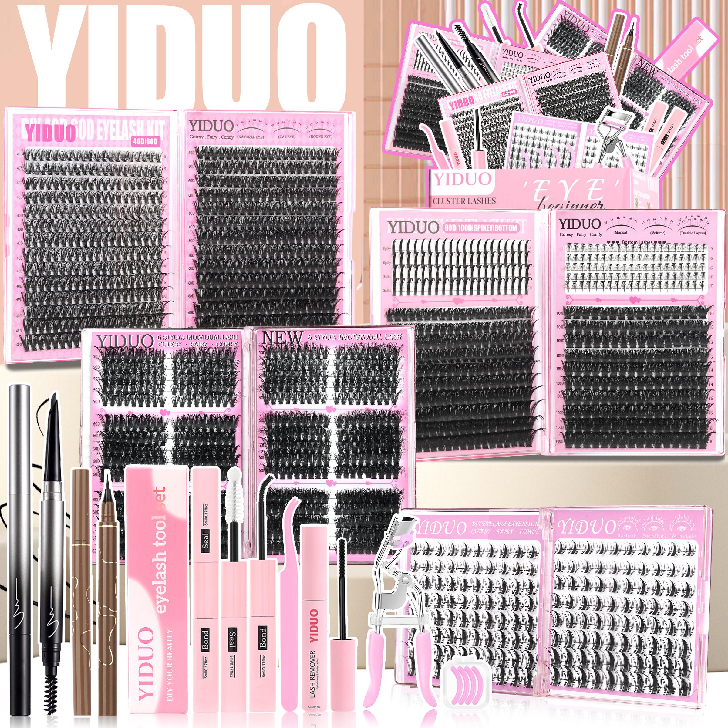 1800 Pcs False Eyelash Cluster Kit, Eyelash Bonding Tools, DIY Lash Extension, Bottom/Spiky/Volume/40D/60D/80D Eyelash Glue Extension, D-Curl 10 Styles, with Double-ended Eyebrow Pencil, Waterproof Eyeliner, Bond and Seal Kit 1800 Pcs False Eyelash Cluster Kit, Eyelash Bonding Tools, DIY Lash Extension, Bottom/Spiky/Volume/40D/60D/80D Eyelash Glue Extension, D-Curl 10 Styles, with Double-ended Eyebrow Pencil, Waterproof Eyeliner, Bond and Seal Kit