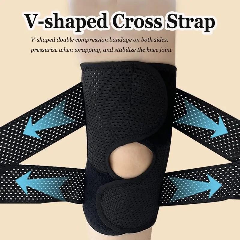 Large Size Knee Compression Support Brace, Breathable Adjustable Side Stabilizer, Unisex Comfortable Flexible Leg Supporter