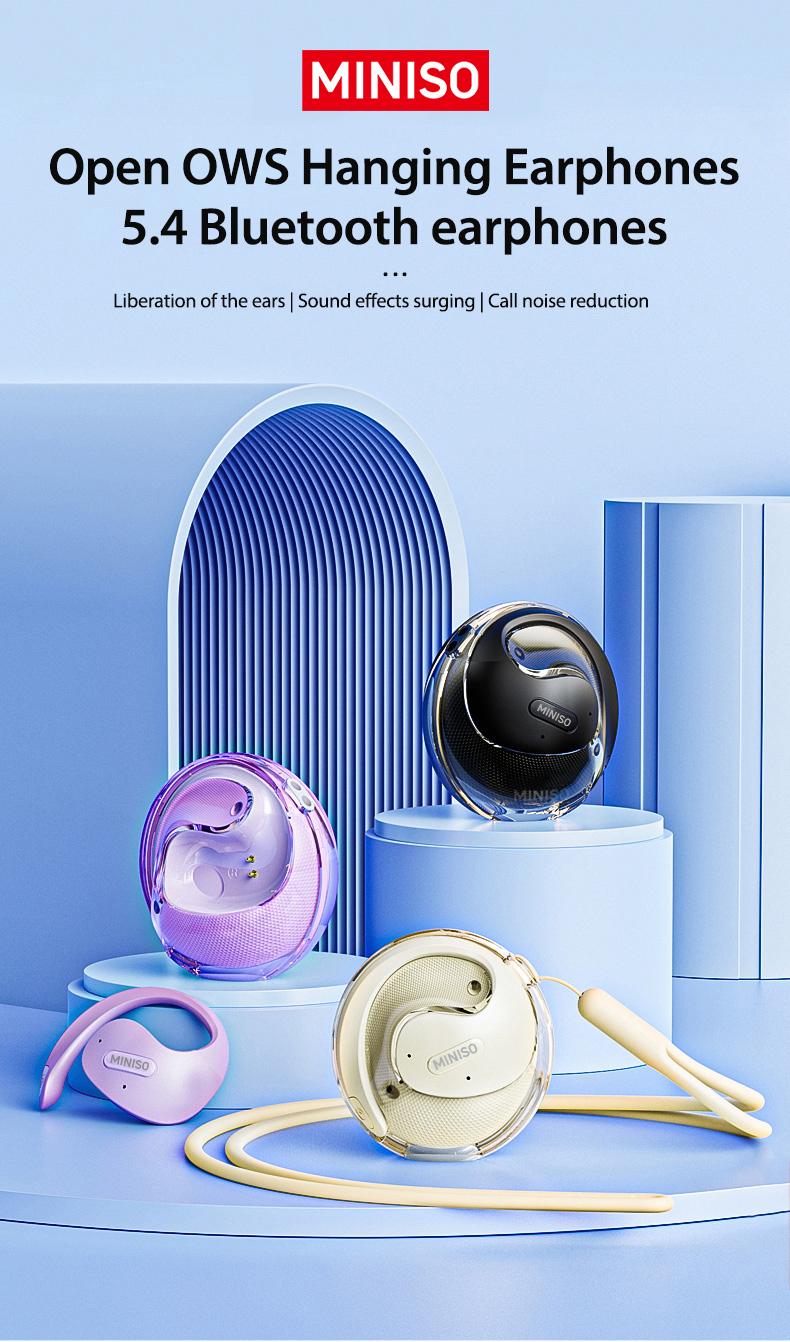 Miniso X15Pro AI translation earphones wireless earphones, Bluetooth 5.4 sports earphones, HIFI sound quality Miniso X15Pro AI translation earphones wireless earphones, Bluetooth 5.4 sports earphones, HIFI sound quality