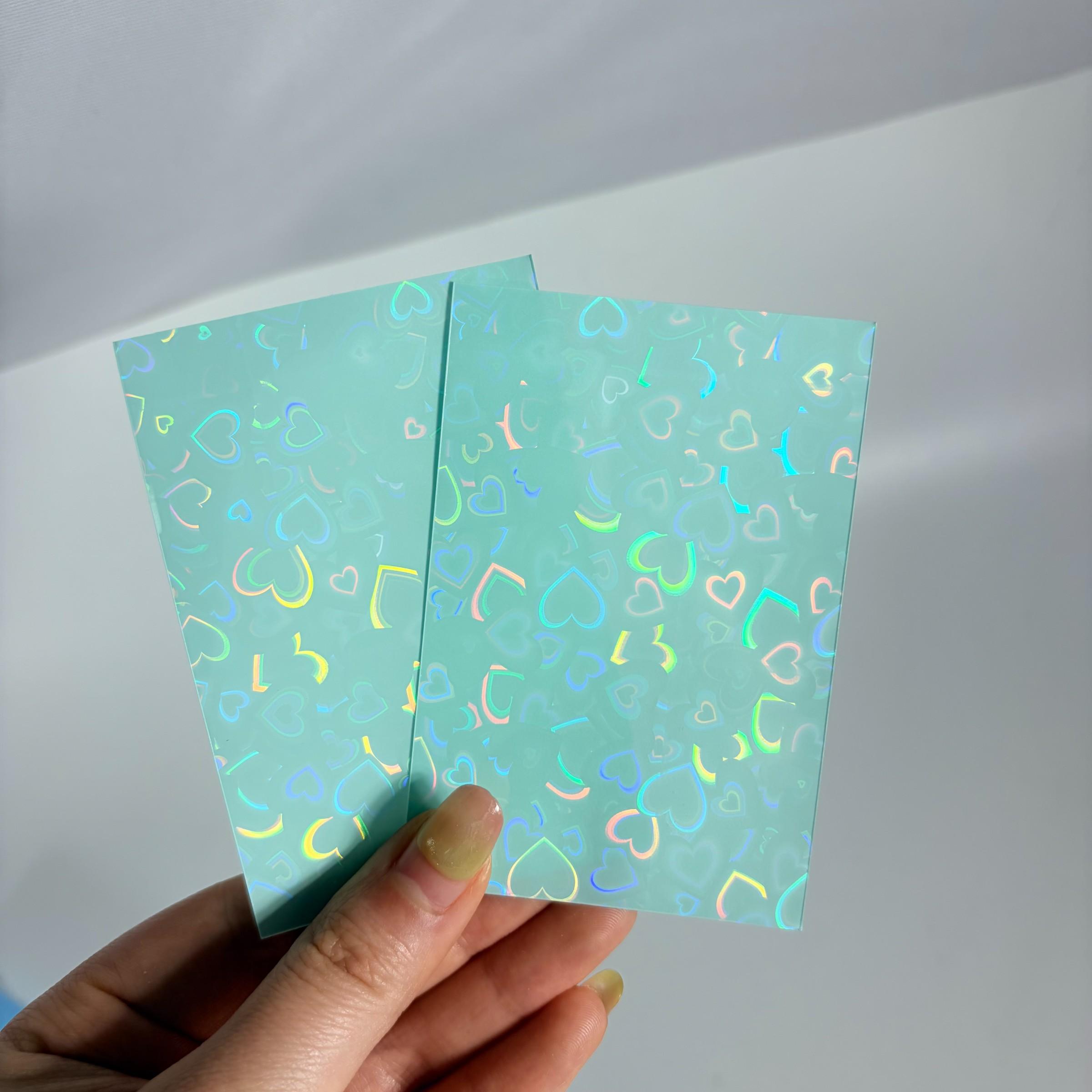 50Pcs 61x91mm Card Sleeves – Card Sleeve Protectors Premium Clear Love style PVC Fits YGO/Photocard/Sports Cards, Small Size Trading Card Holder, Durable & Scratch-Resistant, Perfect Gift Set for Collectors