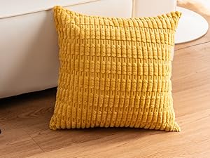 Pack of 2 Corduroy Decorative Throw Pillow Covers 18x18 InchSoft Boho Striped Pillow Covers Farmhouse Home for Sofa Living Room Couch Bed(Sage Green)