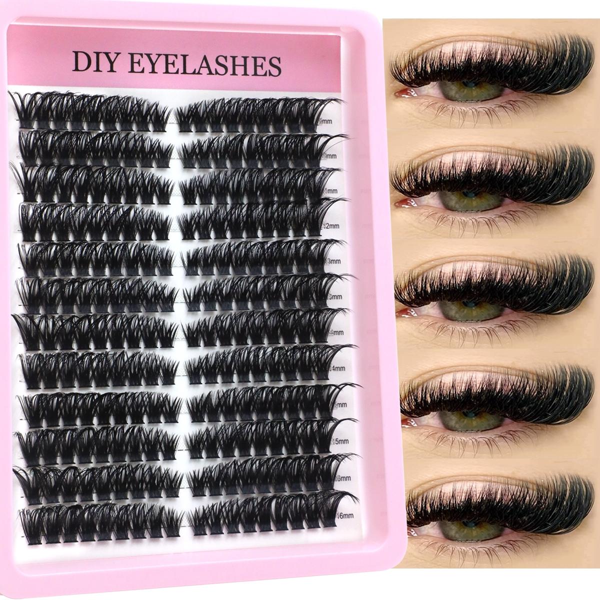 80D False Lashes, Single Cluster, D Curl, Mixed Lengths, Odorless, Easy to Apply, Ideal for Home Makeup, Perfect for Parties