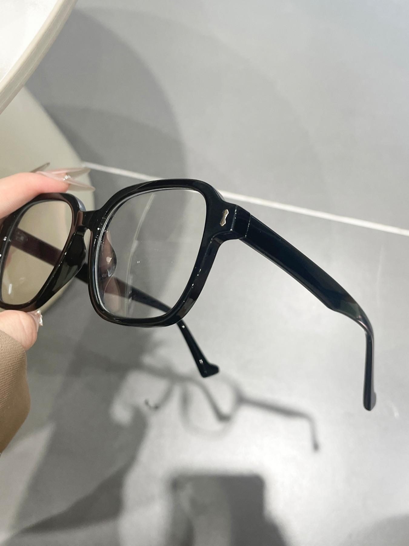 Unisex Casual Square Frame Glasses, Simple Style Eyewear for Daily Wear, Office Use, Travel, Versatile Design for Men & Women, Square Frame Eyeglasses