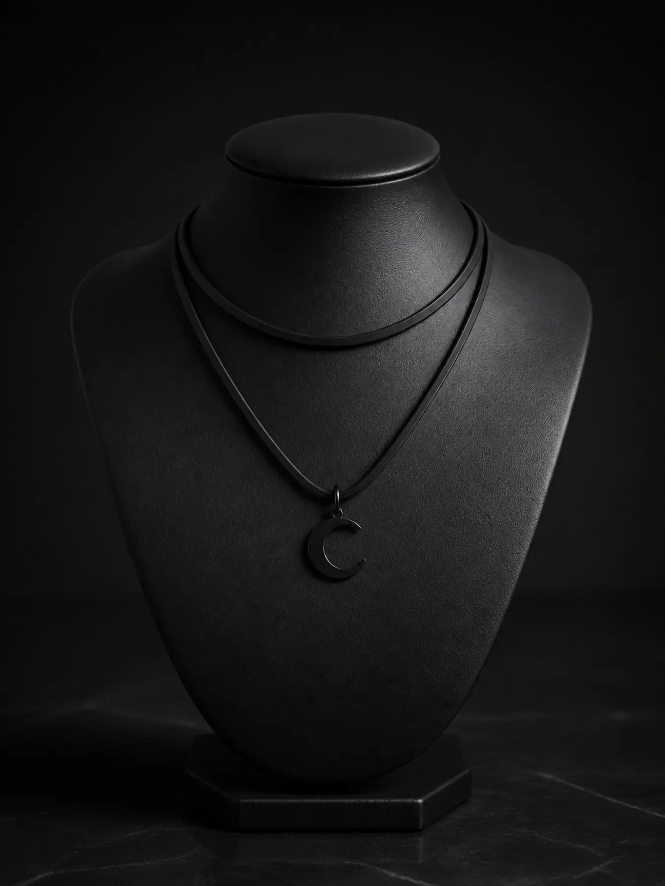 Gothic Bohemian style black crescent-shaped multi-layered necklace, women's moon necklace, Gothic Emo Grunge style necklace, Gothic jewelry, Witches Knot Necklace, Chunky chain necklace, seasonal gift, Daily Costume Jewelry, Emo Accessories