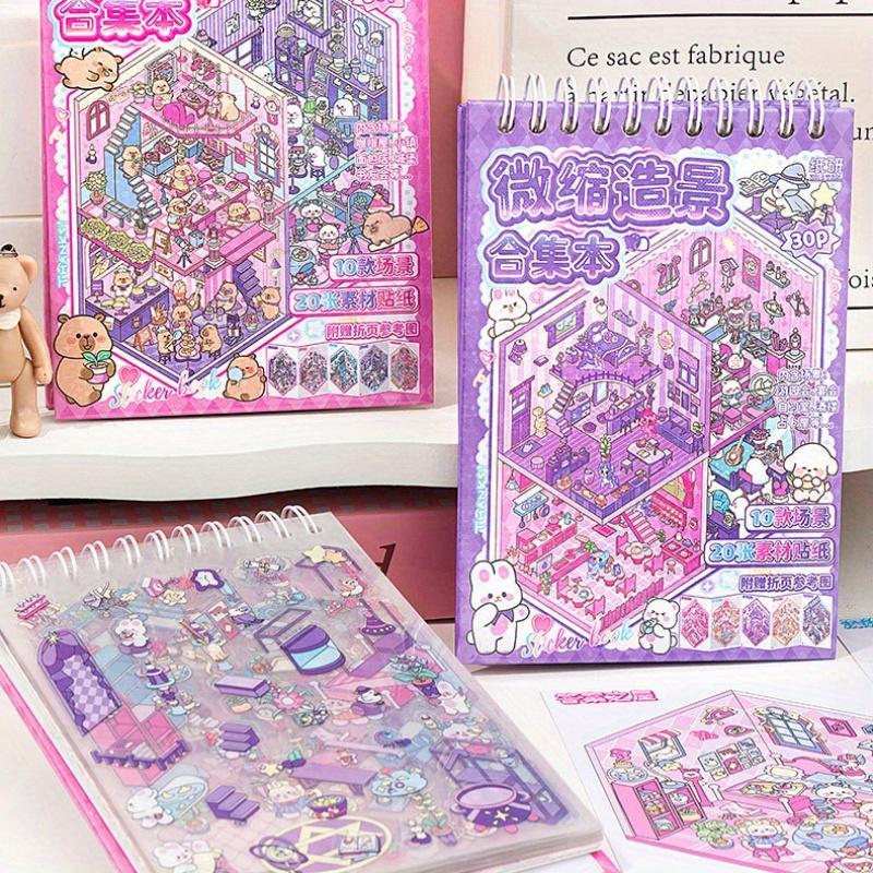 Creative Scene Sticker Book, 30pcs/set 3D Sticker Book, DIY Decorative Sticker Book, DIY Decals for Water Bottles, Laptops & Phone Cases
