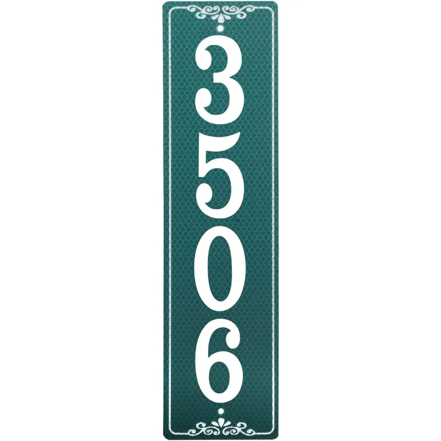 Reflective Address Plaque,  Address Sign, Vertical House Numbers for Mailbox,Houses, Outside Driveway, Yard  with Two Screw,15.5" x 4" (Green)