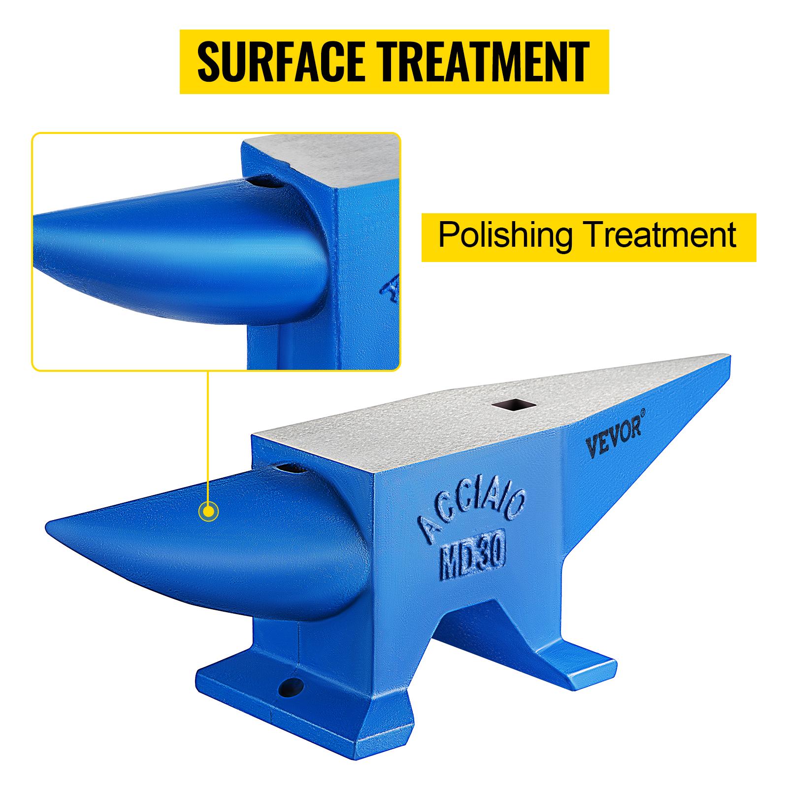 VEVOR Pro Horn Anvil, 30KG/66.1LBS Weight Steel Anvil Blacksmith Blacksmith Anvil, Portable Rugged Cast Iron Anvil Blacksmith Anvil Stable Workbench Blacksmith Forge Anvil Tool