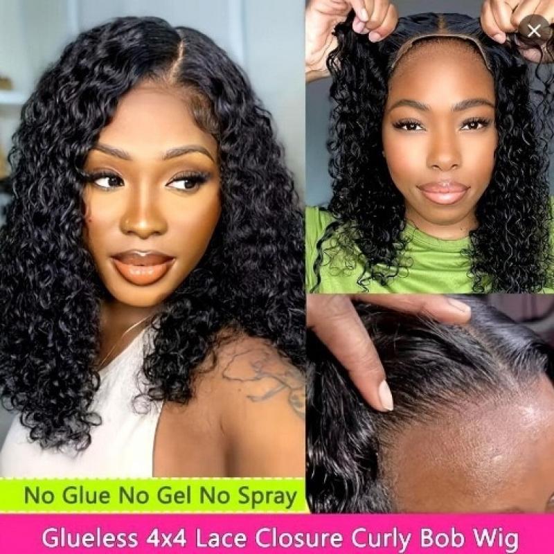 Women's Heat Resistant Synthetic Lace Front Wig, Short Curly Afro with Small Curls, Versatile Full-Head Fashion Accessory