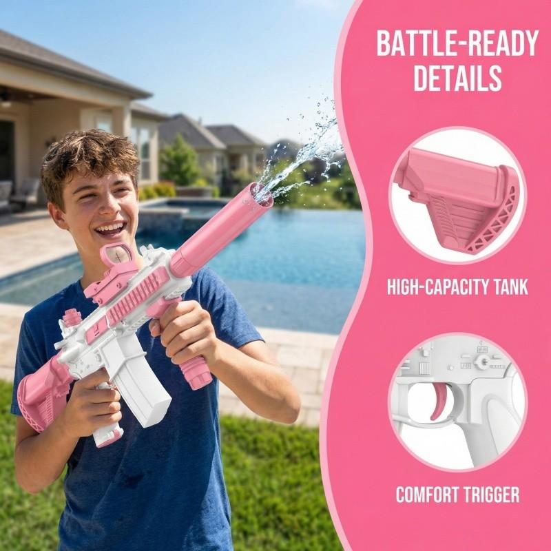 Large Rechargeable Electric Water Gun with Built in Lithium Battery, Summer Outdoor Toy for Adults & Kids, Ideal Pool & Beach Gift