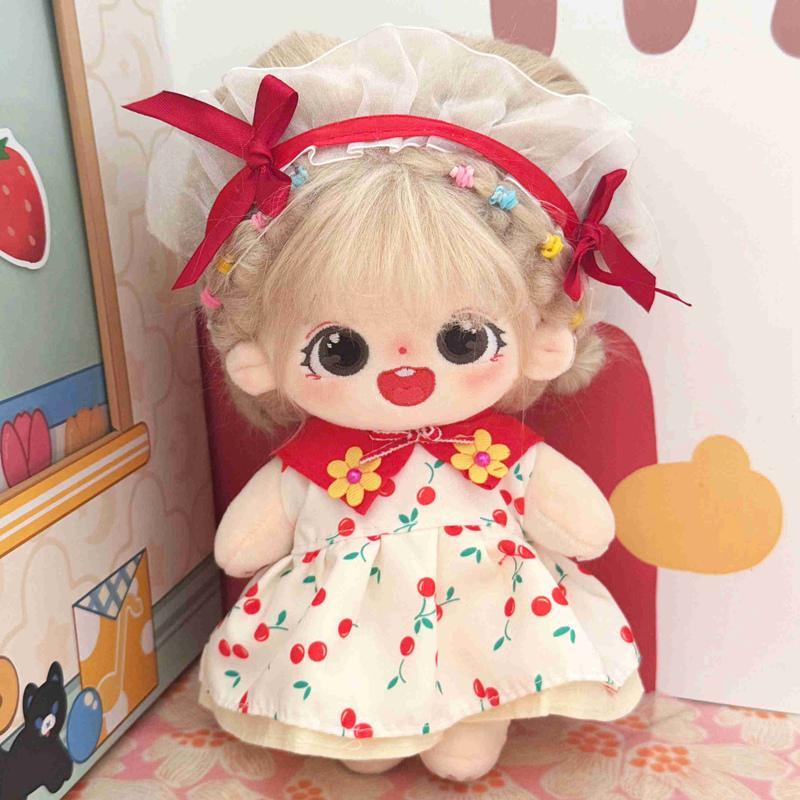 20cm Kawaii Plush Cotton Doll Idol Stuffed Super Star Figure Dolls No Attribute Crying Cotton Doll Can Change Clothes Kids Gift