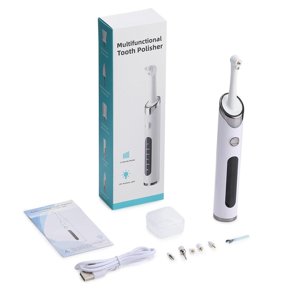 Electric Tooth Polishing Device with LED Light, 5 Modes Teeth Cleaning Tool, Efficient Oral Care, Portable Design, Ideal for Daily Use