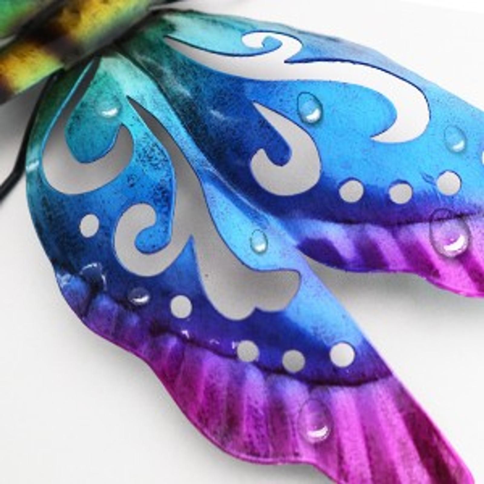 Dragonfly Garden Decor, 3 Pack Colorful Metal Dragonfly Wall Decor, Outdoor Decor Art for Patio, Yard, Fence, Garden, Outside, Backyard, Balcony