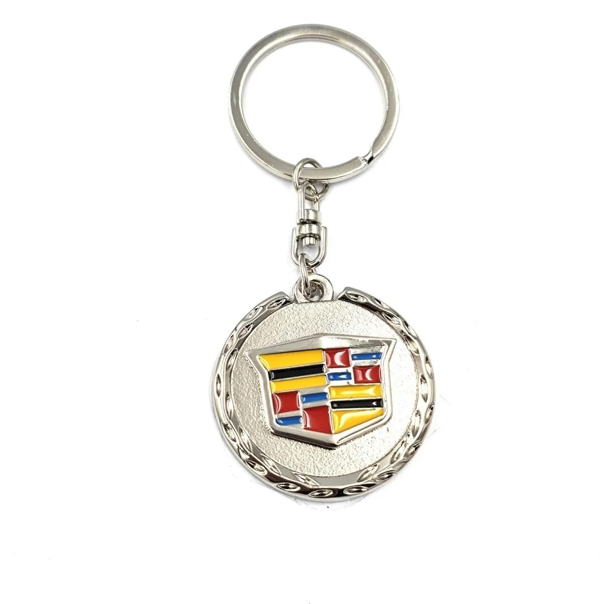 3D Metal Buckle Car Keychain, Business Gift with Logo Keyring, Compatible with Cadillac Models, Durable Design, Perfect Corporate Present