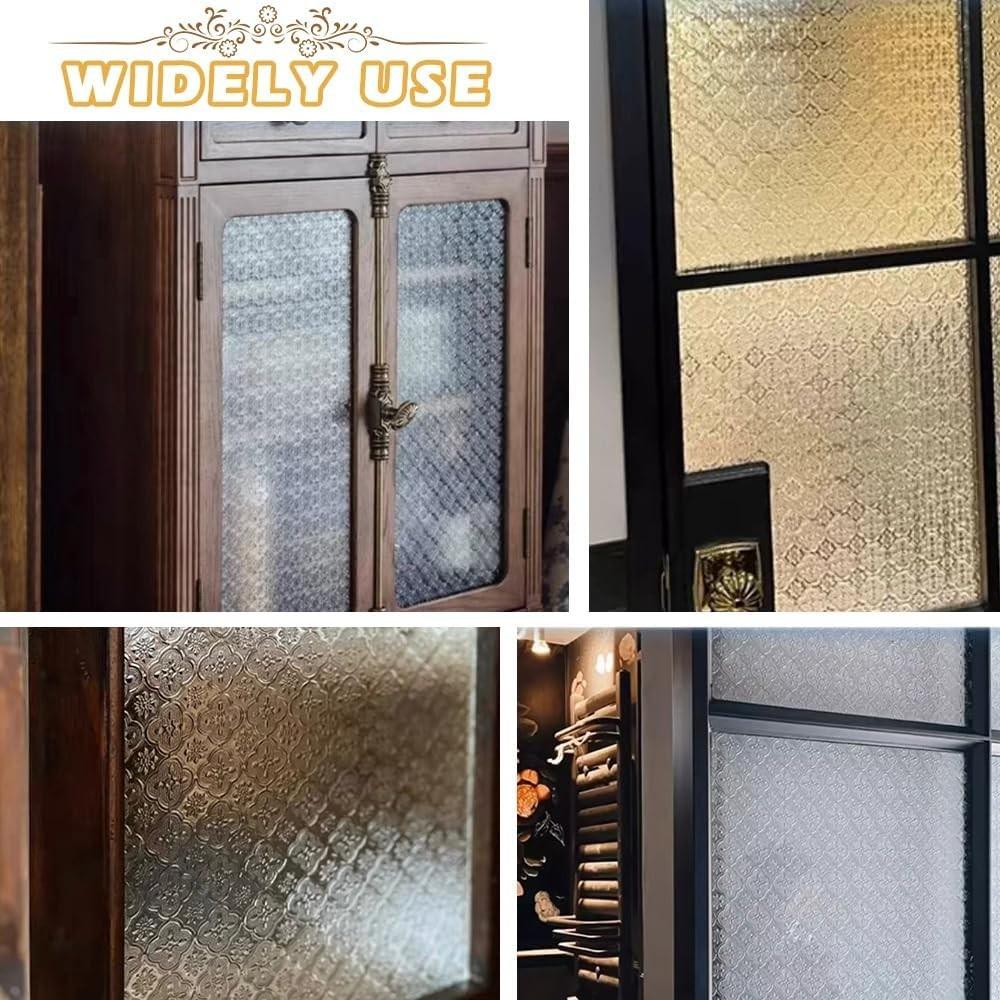 Window Privacy Film Roll, Privacy Film For Glass Windows, Static Adhesive Colorful Decorative Glass Sticker, Sun UV Protection, Heat Control, Bathroom, Front Door, Office Use