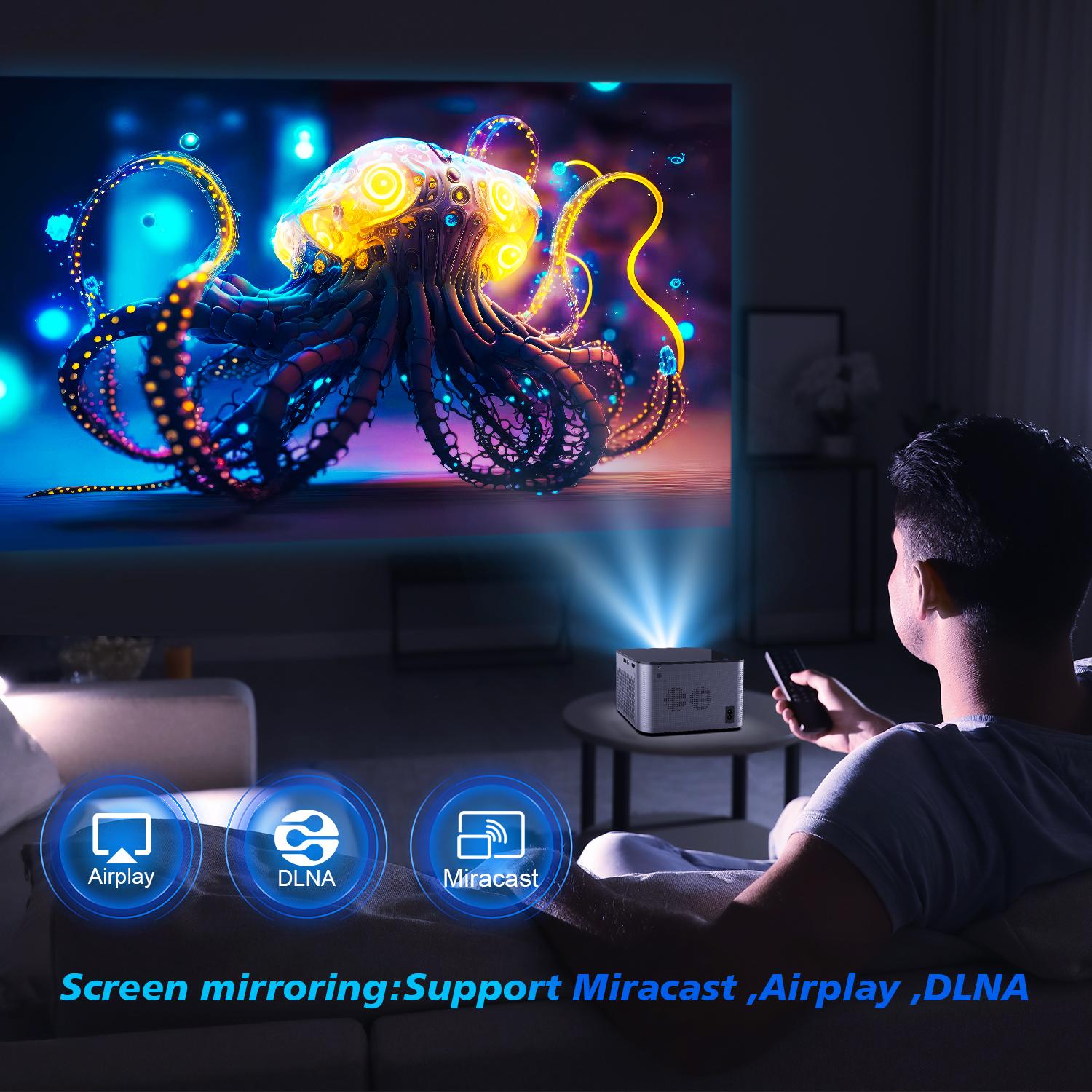 Magcubic 580ANSI HY350 Projector Native 1080P Android 11 Wifi6 Voice Control 4K Videosource Supported Allwinner H713 Electronic Focus BT5.0 Home Cinema Entertainment #TikTokShopBackToSchool,back to school,back to school haul