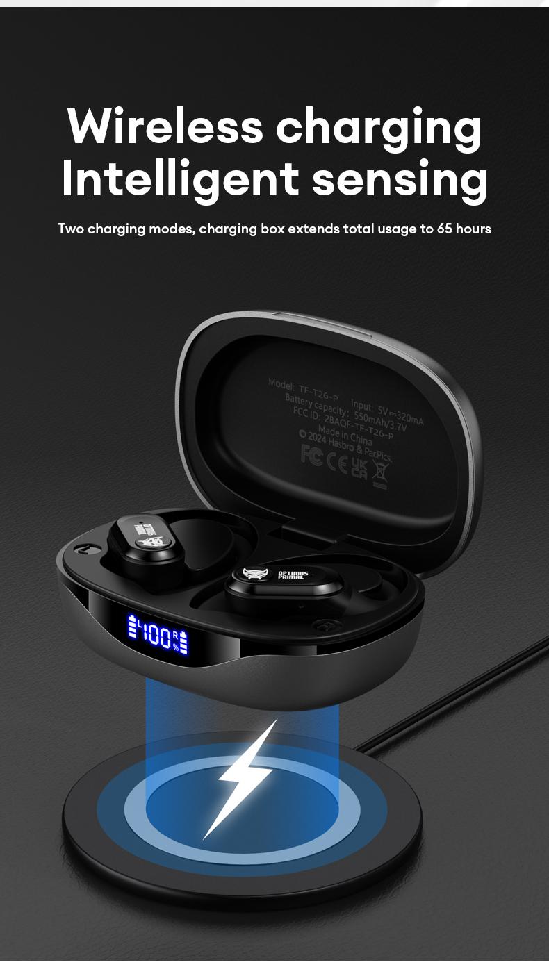 Transformers T26 Pro HIFI Sound Quality Bluetooth Earphones Dual Microphone ENC Noise Reduction Easy To Carry Fit Ear Design Comfortable To Wear