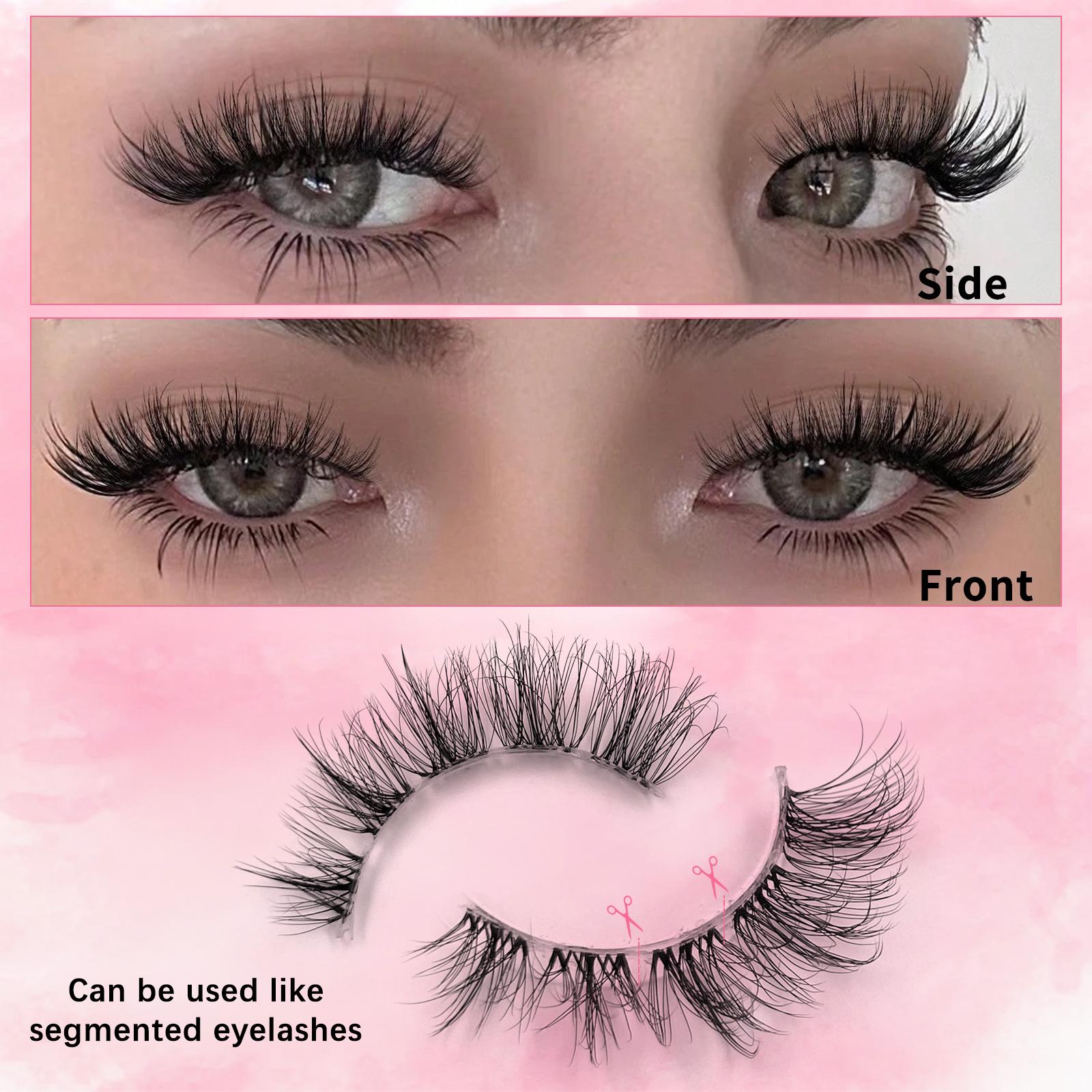 7 Pairs False Eyelashes Fluffy Natural Look Lashes With Clear Band Faux Mink Lashes Fake Eyelashes Three-Dimensional Strip Lashes For Daily Wear Cosmetic