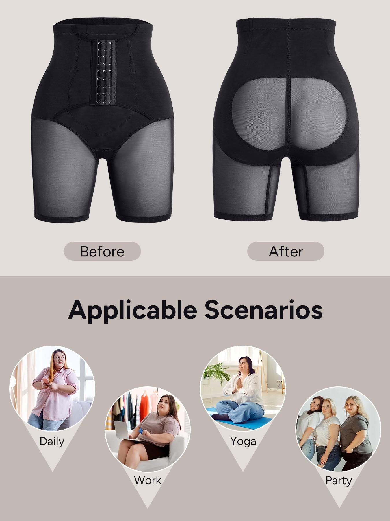 Women's Plus Size Seamless Shapewear Pants, High Waist Tummy Control Panty, Non-Rolled Edge Butt Lifter Underwear, Comfortable Inner Wear