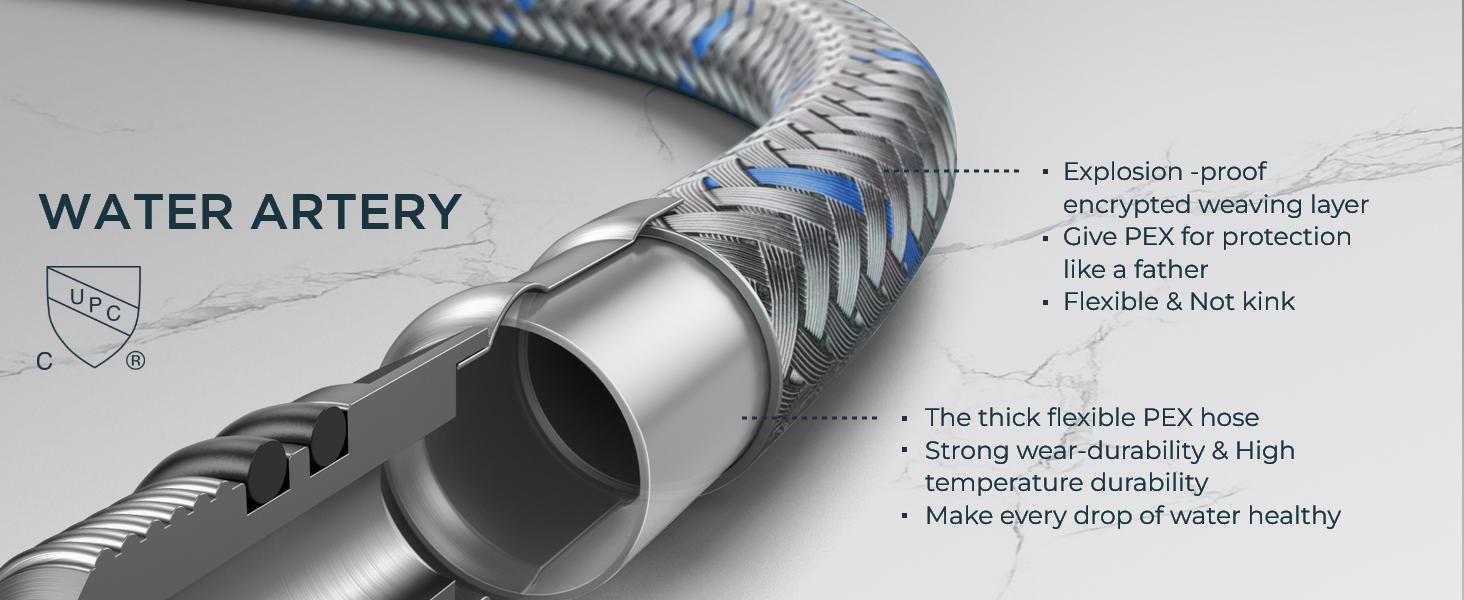 Forious Vintage Kitchen Faucet, Pull Down Sprayer, Oil Rubber Brown, High Arc Single Handle, Antique Stainless Steel, Fits 1 or 3 Hole