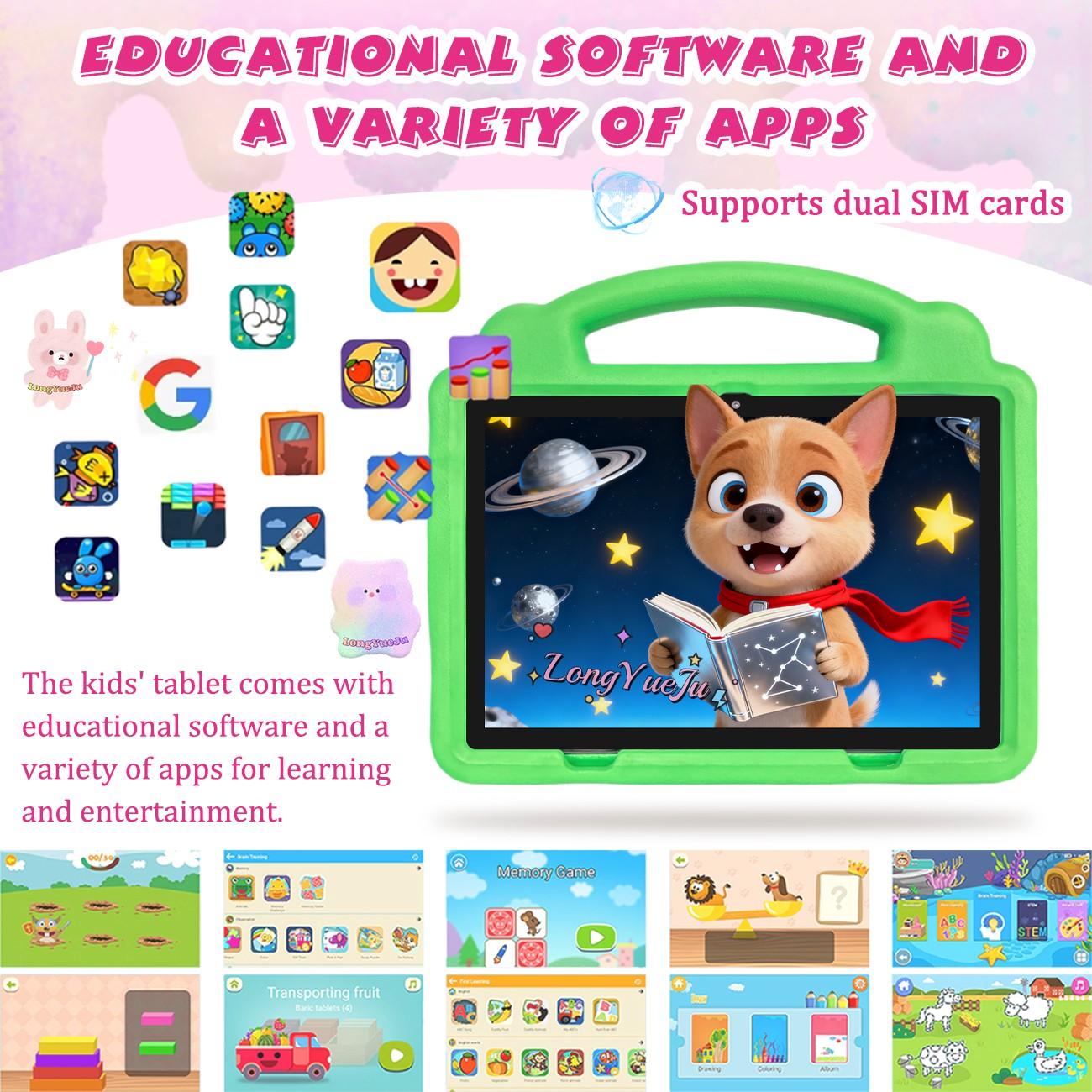 TikTok Shop Spring New Arrivals 10.1 Inch Android Touchscreen Tablet with Dual Cameras, Shockproof & Dustproof Case, IWAWA Parental Control Learning App, Lightweight Design, Internet Ready for Family Use, Learning Entertainment, Student Tablets