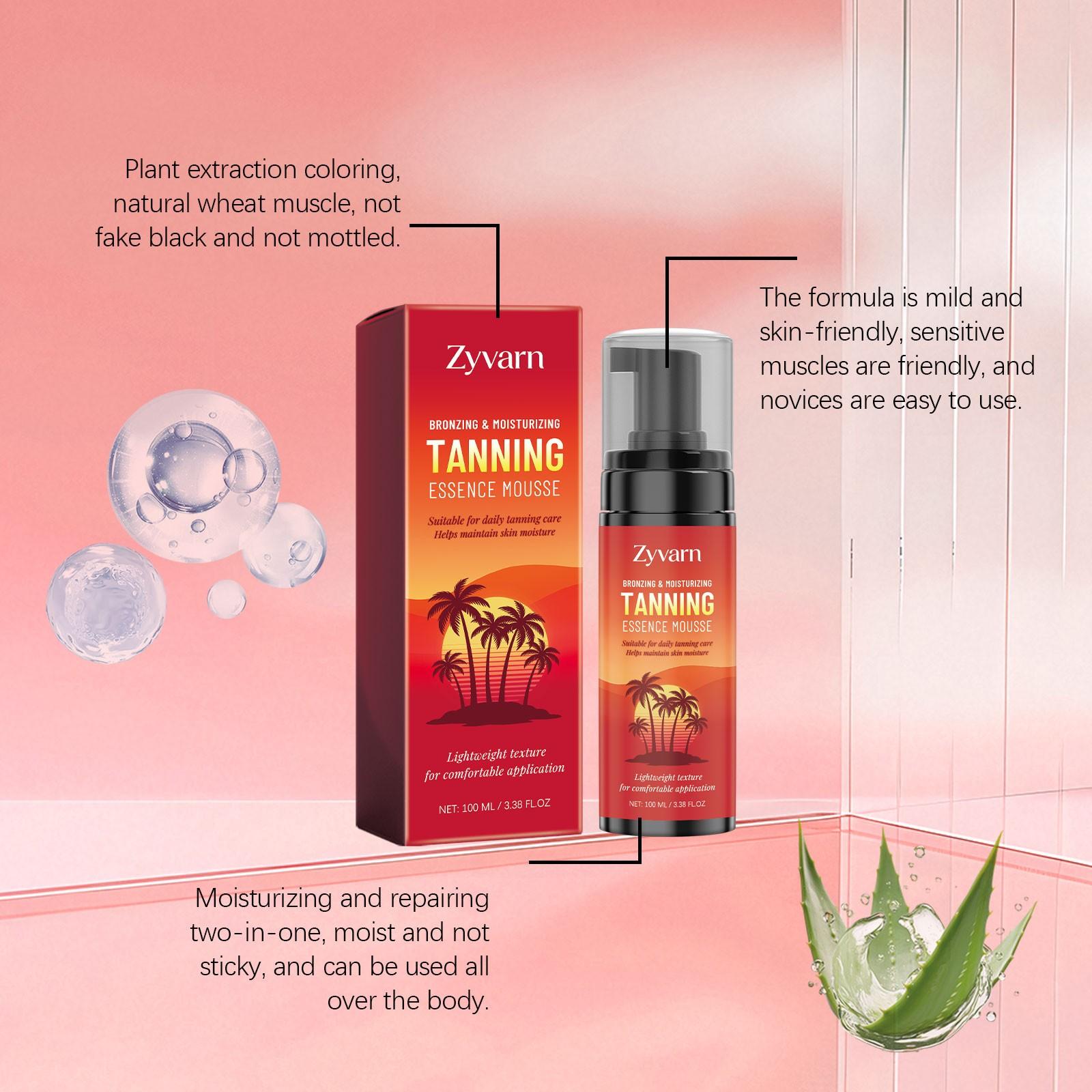 Zyvarn Bronzing & Moisturizing Tanning Essence Mousse Hydrating Glow Natural Bronzing Soothing Mousse