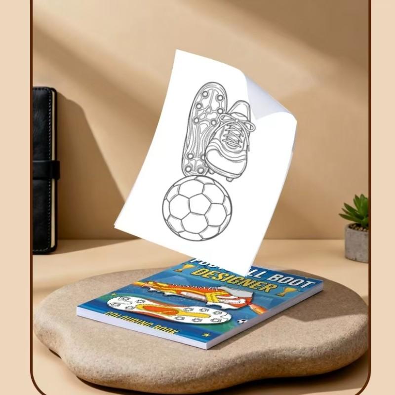 New Bestselling A4 Football Shoe Theme Coloring Book, Thickened Coloring Album, Picture Filling Book, Creative Activity Workbook