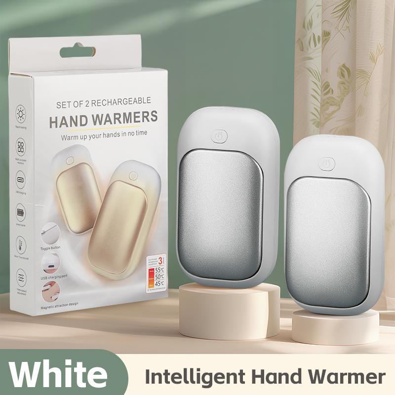 Rechargeable Hand Warmer 2-Piece Set, Magnetic Electric Heater, Three-Tier Temperature Control, Ultra-Wave Fast Heating, Smart Chip Safe Heating