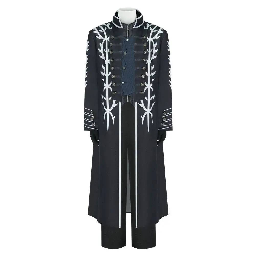 Halloween Carnival Men Suit Jacket Vest Costume 4PCS Hot Game DMC5 Cosplay Vergil Nelo Complete Outfit with Boots