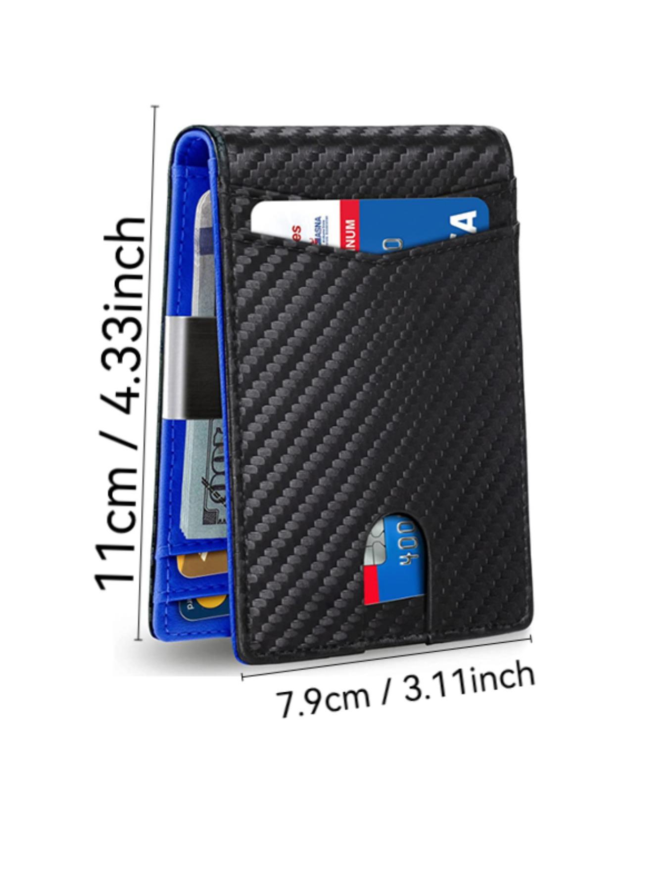 Men's Multifunctional Ultra-Thin Microfiber Rfid Shield Wallet, Dual-Fold Wallet ID Credit Card Holder, Simple Front Pocket Design, Large Capacity, Rfid Blocking Bifold