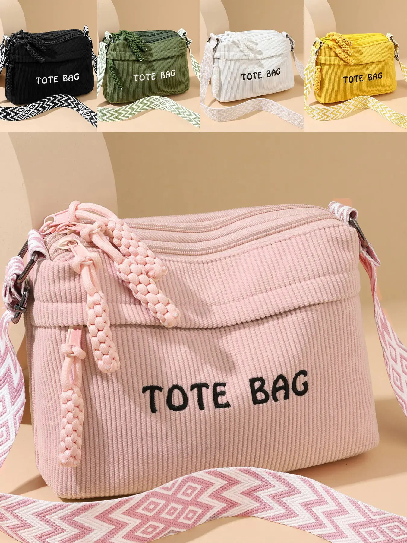 Classic One-Shoulder Crossbody Bag, Niche Design Letter Print Messenger Bag, Adjustable Wide Shoulder Strap, Versatile Casual Tote Bag for Shopping and Travel