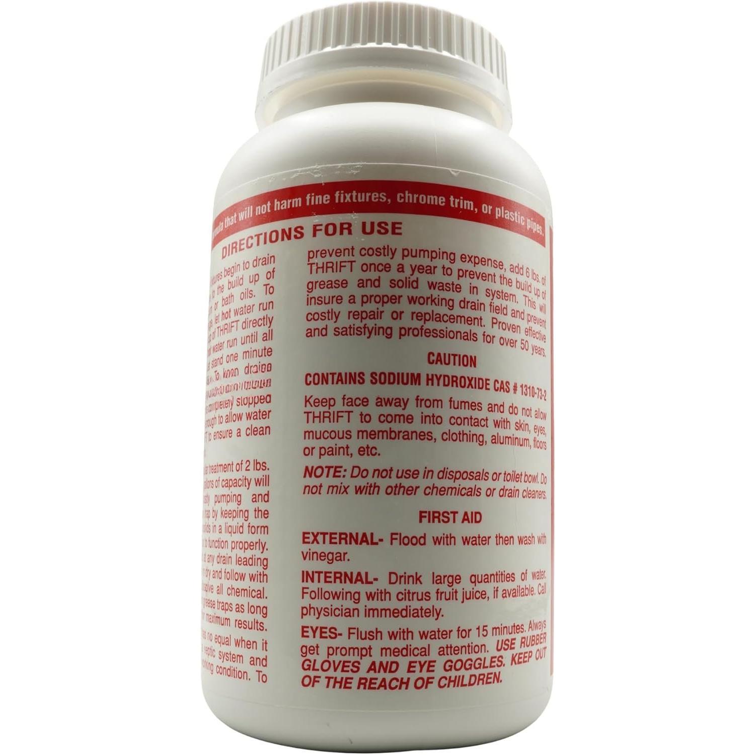 T-100 Odorless Drain Cleaner - Hot Water Activated Drain Cleaner for Small Drains,  , Septic Systems & Sewer Lines - 1 Pound Bottle