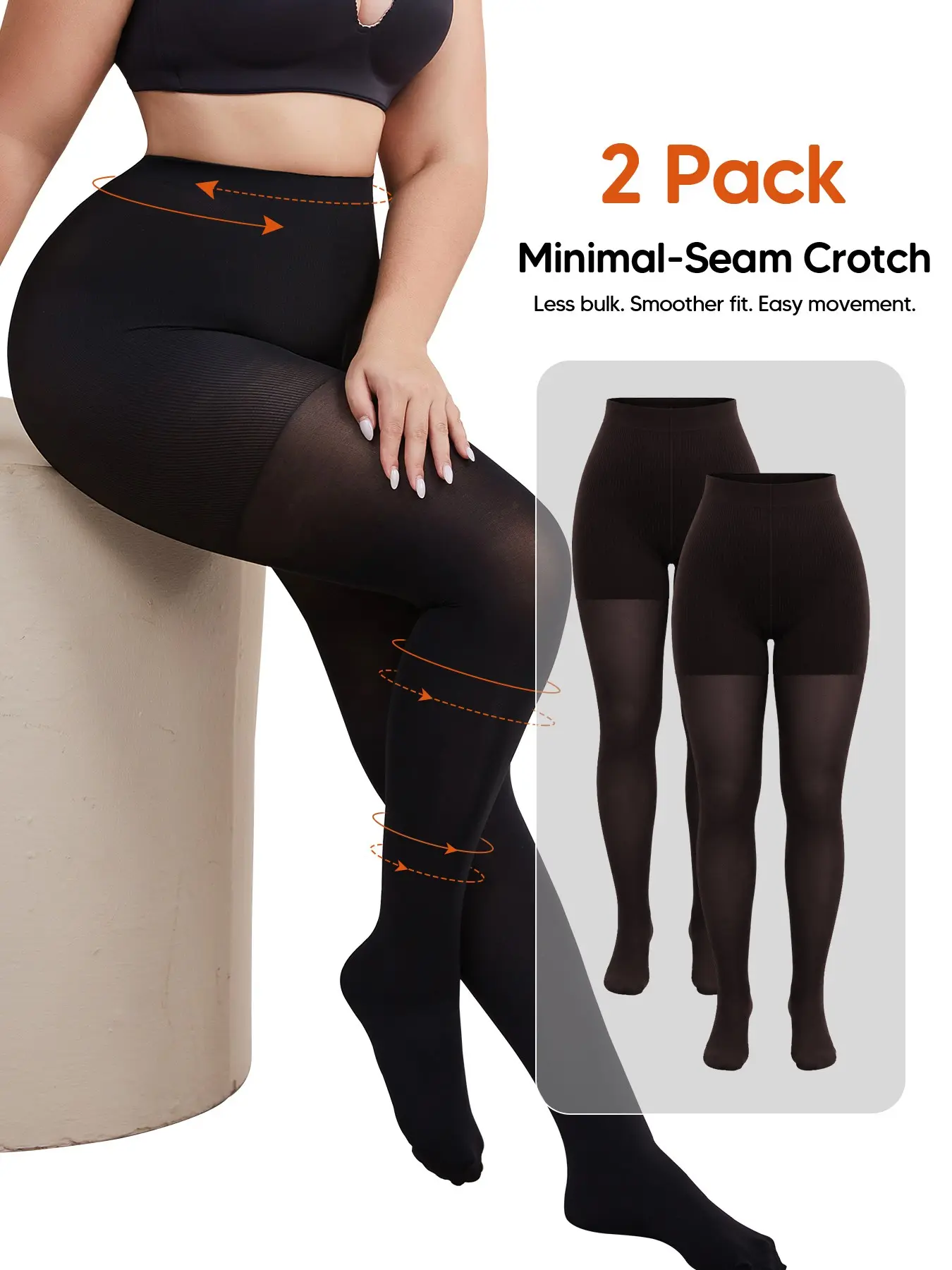 Women's High-Waisted Compression Pantyhose, Tummy Control & Butt Shaping Tights, Full-Foot Stretch Support Stockings, Smooth Body Shaper Hosiery
