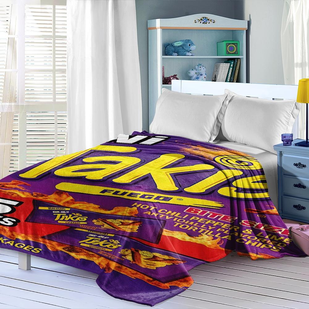 Mini Taco Spicy Theme Blanket, Ultra Soft Flannel Nap Blanket, Shawl Blanket, Small Cover Blanket, Perfect Gift for Holidays