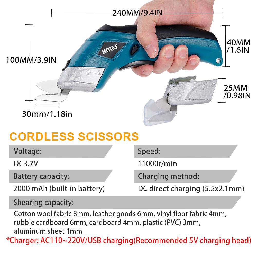 3.7V rechargeable scissors Alloy steel cutter head electric scissors Handheld non-woven scissors Small cutting machine Rechargeable electric scissors Cutting scissors