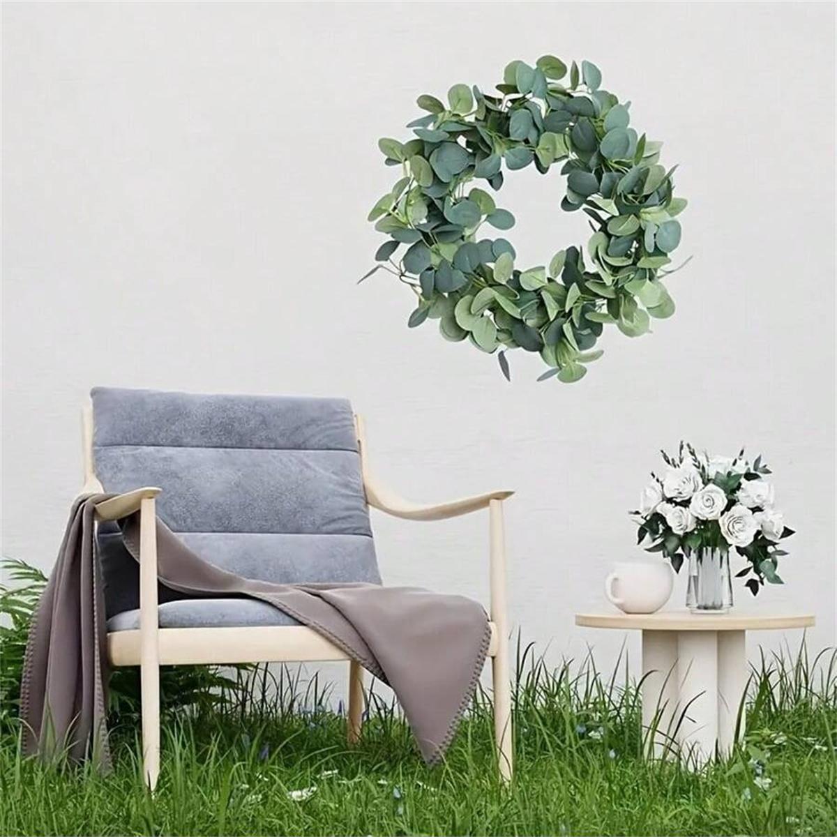 Handmade Eucalyptus Leaf Vine, Silver Dollar Leaf Wisteria, Plastic Indoor Outdoor Decor, Wedding Arch Background Decoration, Faux Floral Garland, Greenery Garland