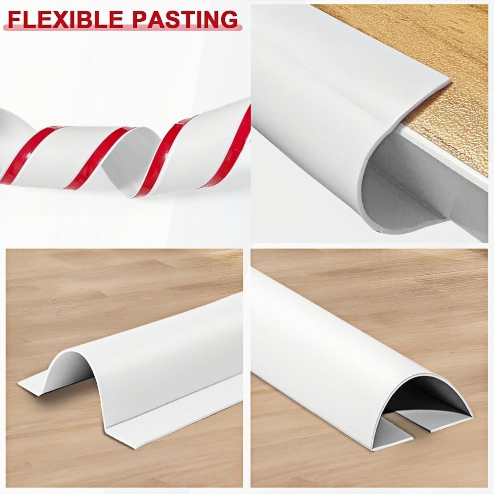 Self-Adhesive Flexible Wire Cover, No Punching Required, Bendable Cord Concealer, Wall Floor Baseboard Wire Management