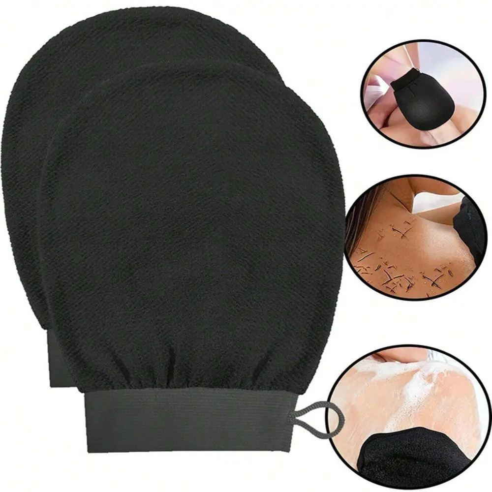 2-Pack Viscose Korean Exfoliating Gloves, Visible Dead Skin Removal Mitt for Spray Tan & Keratosis, Daily Body Care Accessory, Shower, Accessories, Set, Tool, Bath