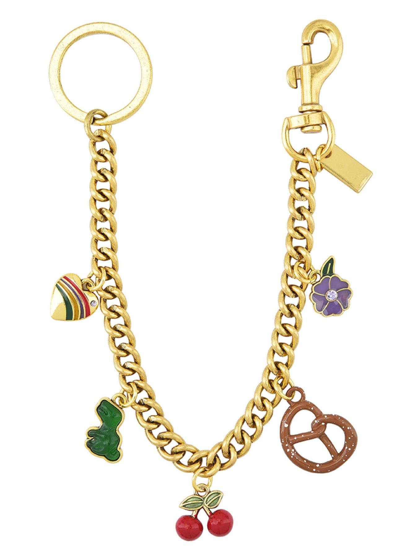 Cherry Strawberry Bag Charm Chain, Women's Handbag Accessory, Carrot Dinosaur Crossbody Bag Keychain, Purse Hanging Decoration, Stylish Playful Charm, Bag Pendant