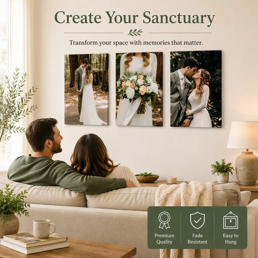 3 Piece Custom Canvas Wall Art Set, Personalized Photo Prints, Family Picture Decor, Unique Gift for Couples, Bedroom Living Room Decoration life aesthetic wall art poster