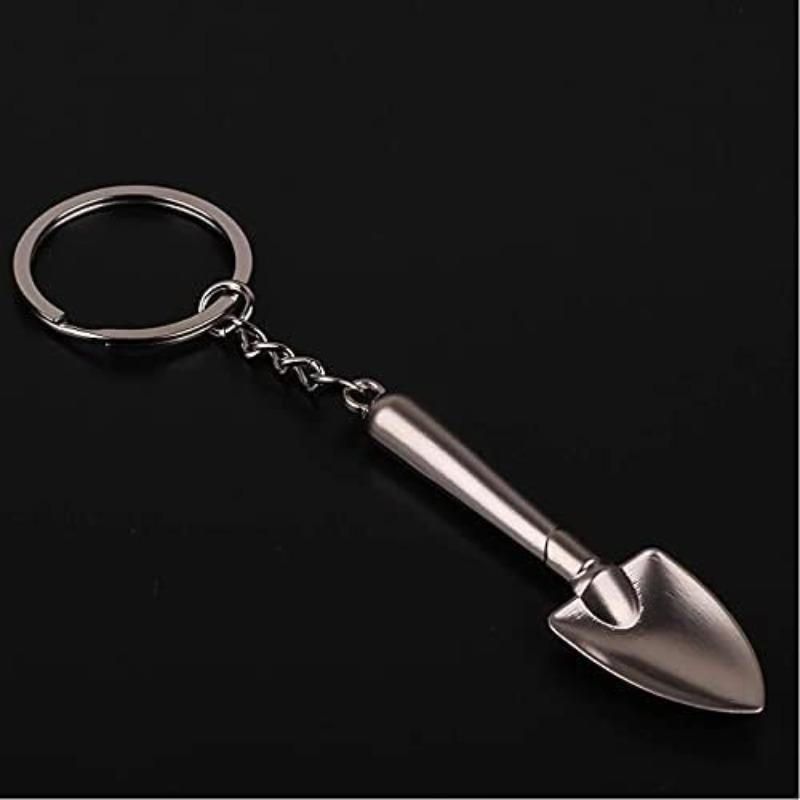 Mini Shovel Set with Keychain, Key Ring, Key Holder, Metal Tool, 3D Design, Perfect for Outdoor Use, Durable and Stylish Accessory