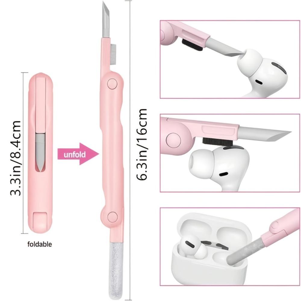 7pcs Cleaning Kit - Includes Keyboard Cleaner, Multi-Function Brush Set, Wireless Earphone Cleaner, Phone Screen Dust Remover, and Keycap Removal Tool - ABS Material, Keyboard Cleaning Accessories | Modern Cleaning Tools | Durable Cleaning Supplies