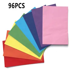 96pcs 8 Colors Rainbow Mixed Tissue Paper, Colorful Gradient Thin Wrapping Paper Set, DIY Craft Gift Packaging for Birthday Wedding Party