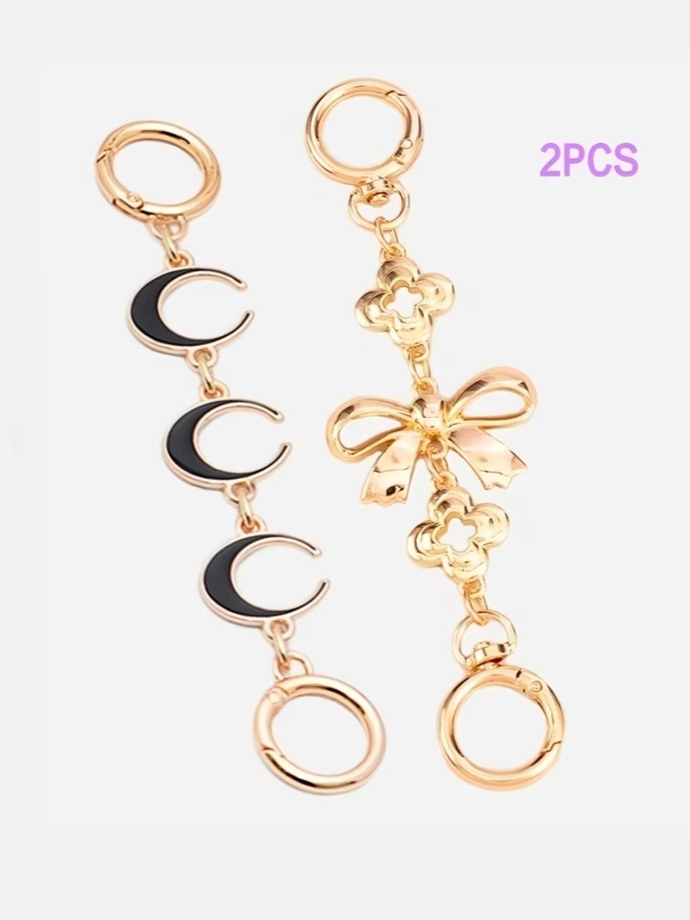 Heart & Moon Design Purse Chain Extender, Novelty Bag Extender Chain, Purse Strap Extenders for Women & Girls, Bag Charm Accessories