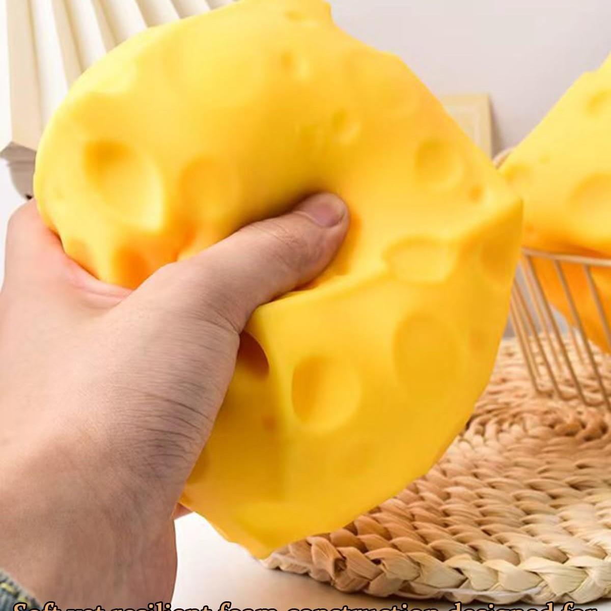 Giant Cheese Squeeze Toy, Large Giant Cube, Slow Rebound Squeeze Toy, Stress Relief, Bouncing Sensory Toy, Soft Rebound, Novelty Gift, Stress Relief Fidgeting