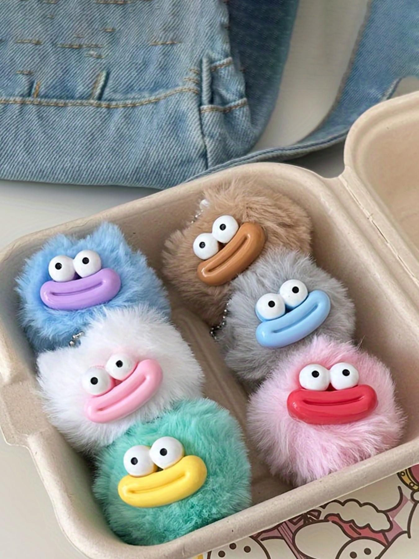 6pcs Cute Cartoon Sausage Plush Keychains, Multifunctional Car & Bag Decor, Daily Wear, Gift for Friends & Family, All over Print