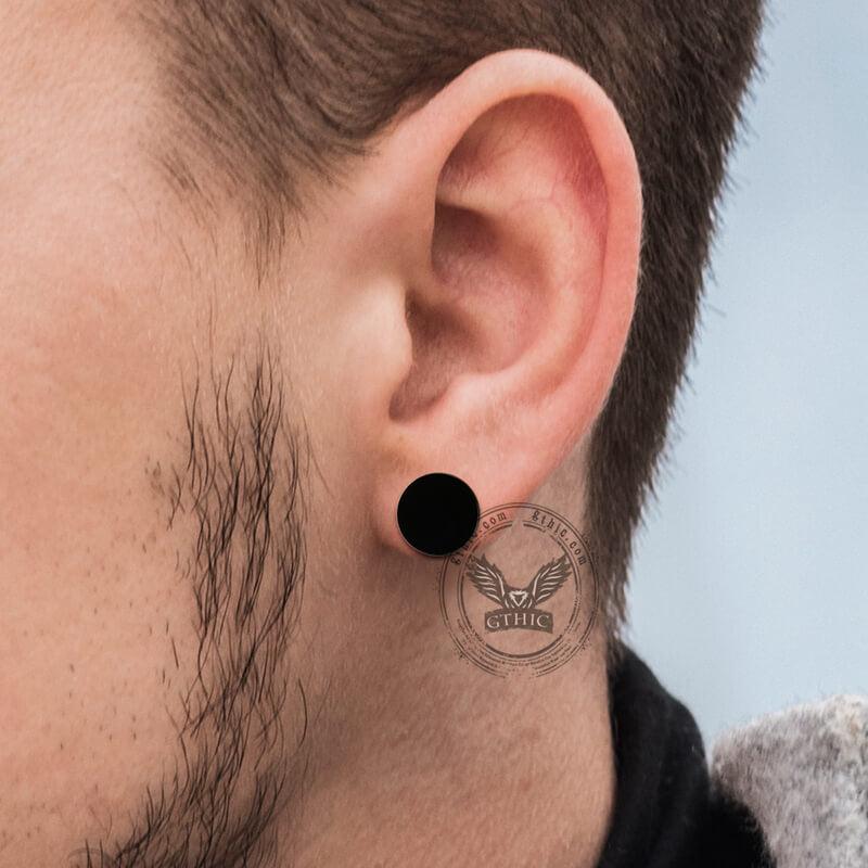 GTHIC Black Barbell Stainless Steel Screw Stud Earrings for Men Women Daily Wear Fashion Accessories GTHIC Black Barbell Stainless Steel Screw Stud Earrings for Men Women Daily Wear Fashion Accessories