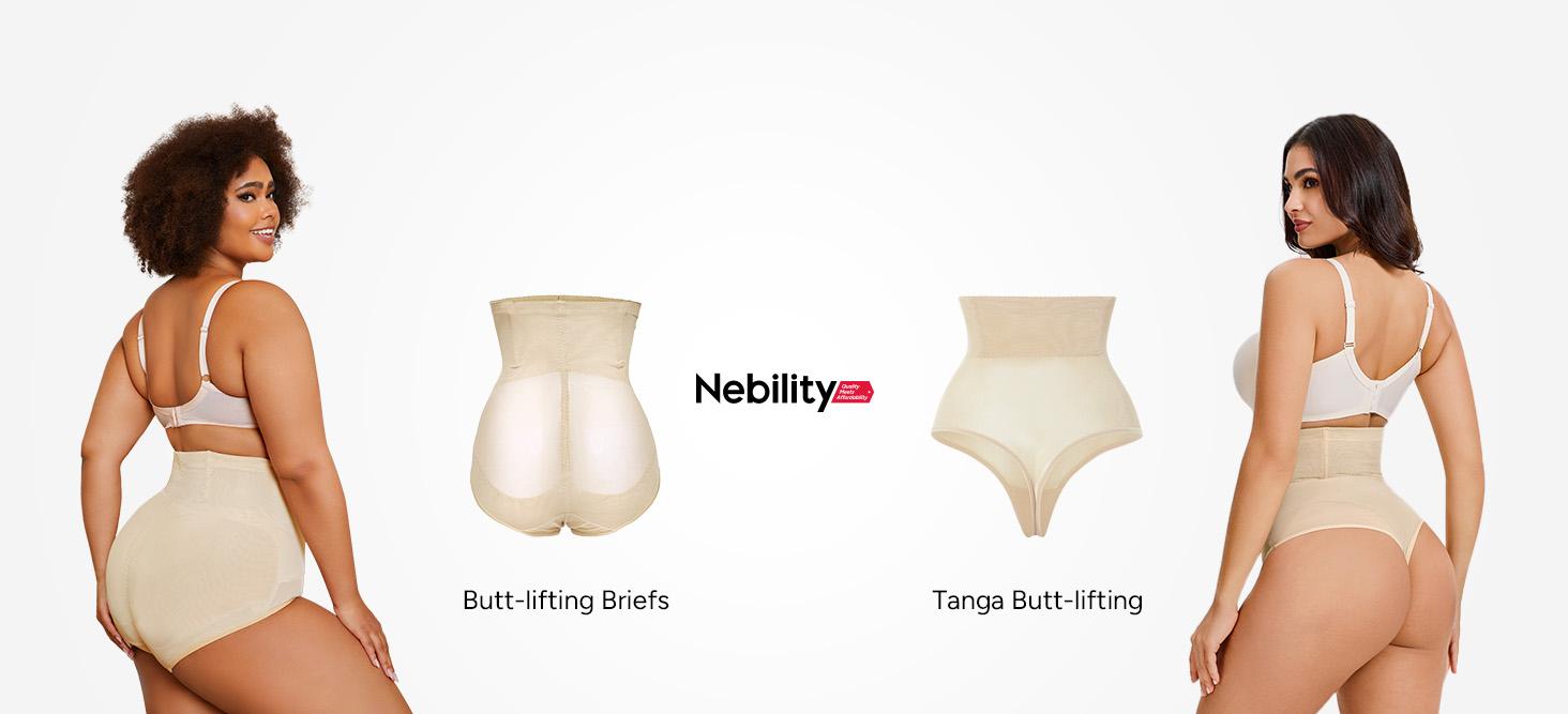 Nebility Women Hi-Waist Double Core Shaping Panty Basic Compression Womenswear Highwaist Tummy Control