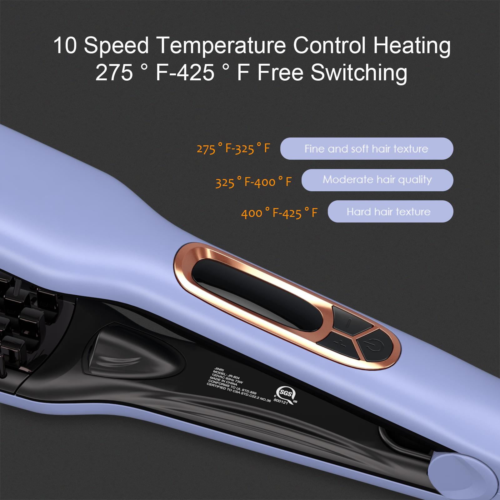 JINRI Volumizing Ceramic Hair Iron, Pumped-Up Volume, Adjustable Temp, 360 ° Tail Rotation, Lasting Hair Volume, for Short Or Thin Hair, Dual Voltage(100-240V), Purple JINRI Volumizing Ceramic Hair Iron, Pumped-Up Volume, Adjustable Temp, 360 ° Tail Rotation, Lasting Hair Volume, for Short Or Thin Hair, Dual Voltage(100-240V), Purple