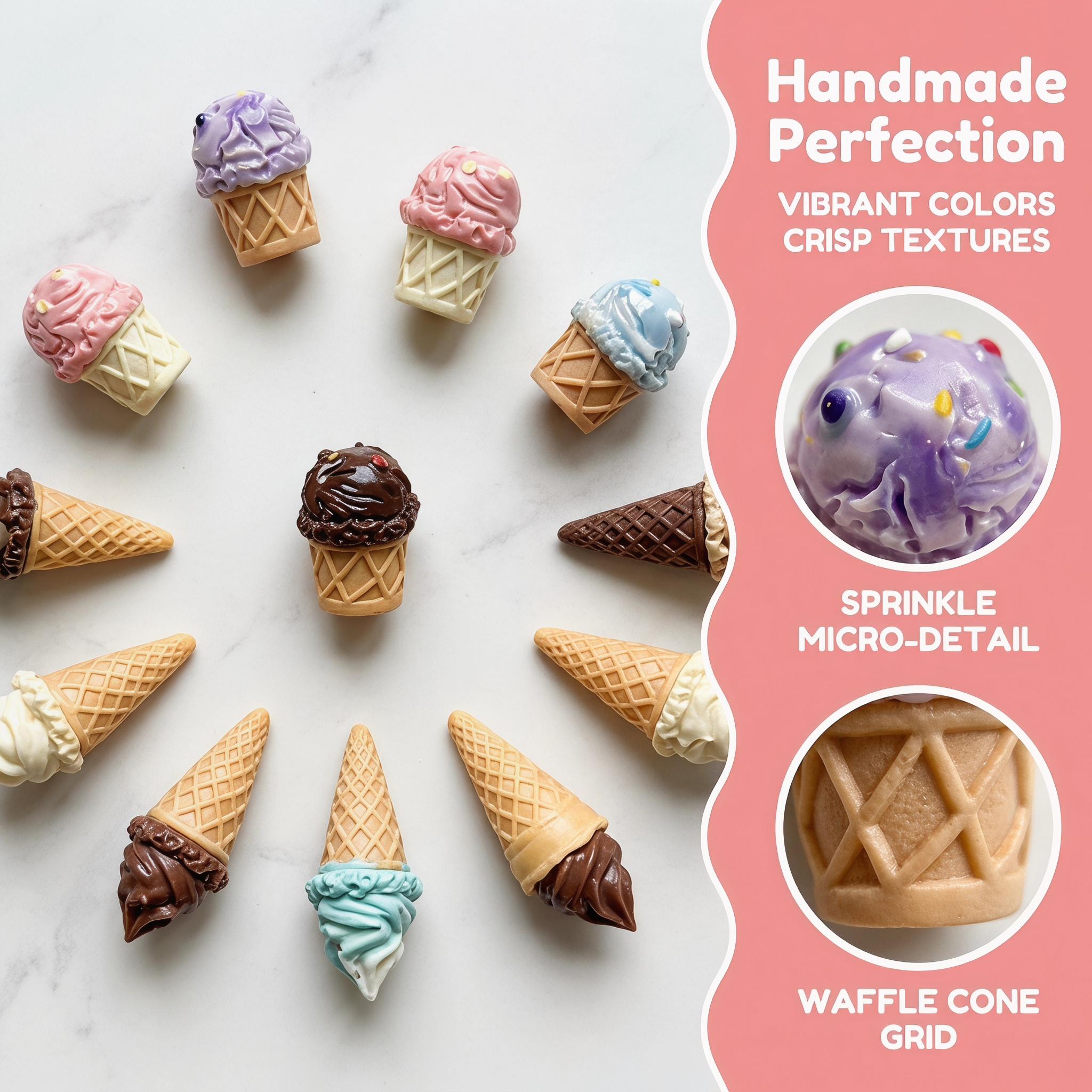 Mini Cartoon Animal Ice Cream Cone, Miniature Food Playset, Dollhouse Scene DIY Craft Decoration, Realistic Cream Gel Phone Case DIY Ornament